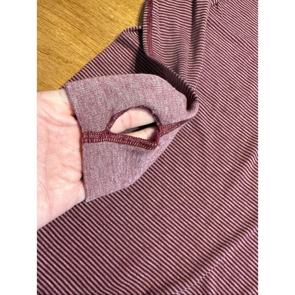 Athleta Women's Striped Cowl Neck Wool Blend Tunic Sweater Burgundy XL - Picture 9 of 9